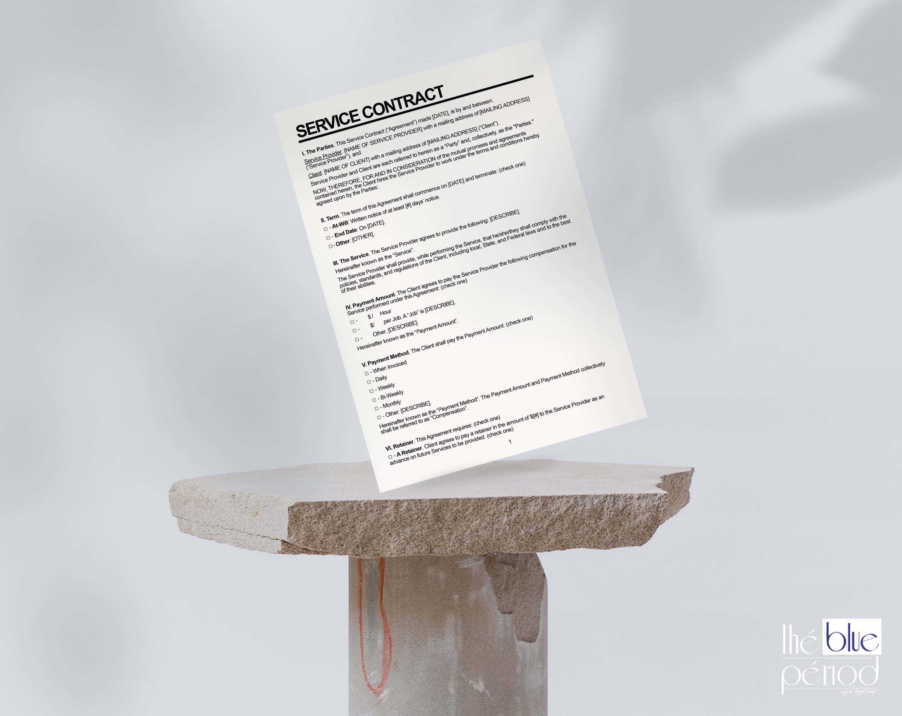 Editable Service Agreement - Etsy