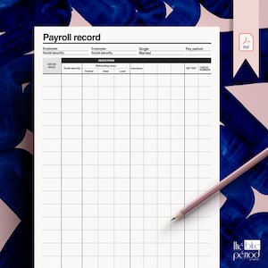 Printable Payroll Record Template