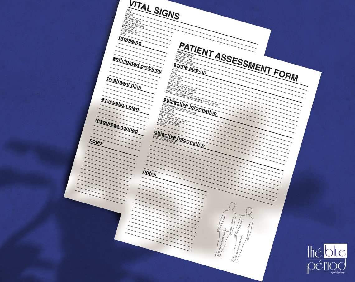 Printable Patient Assessment Form - Etsy