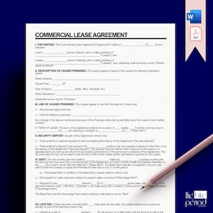 Editable Commercial Lease Agreement