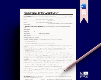 Editable Commercial Lease Agreement