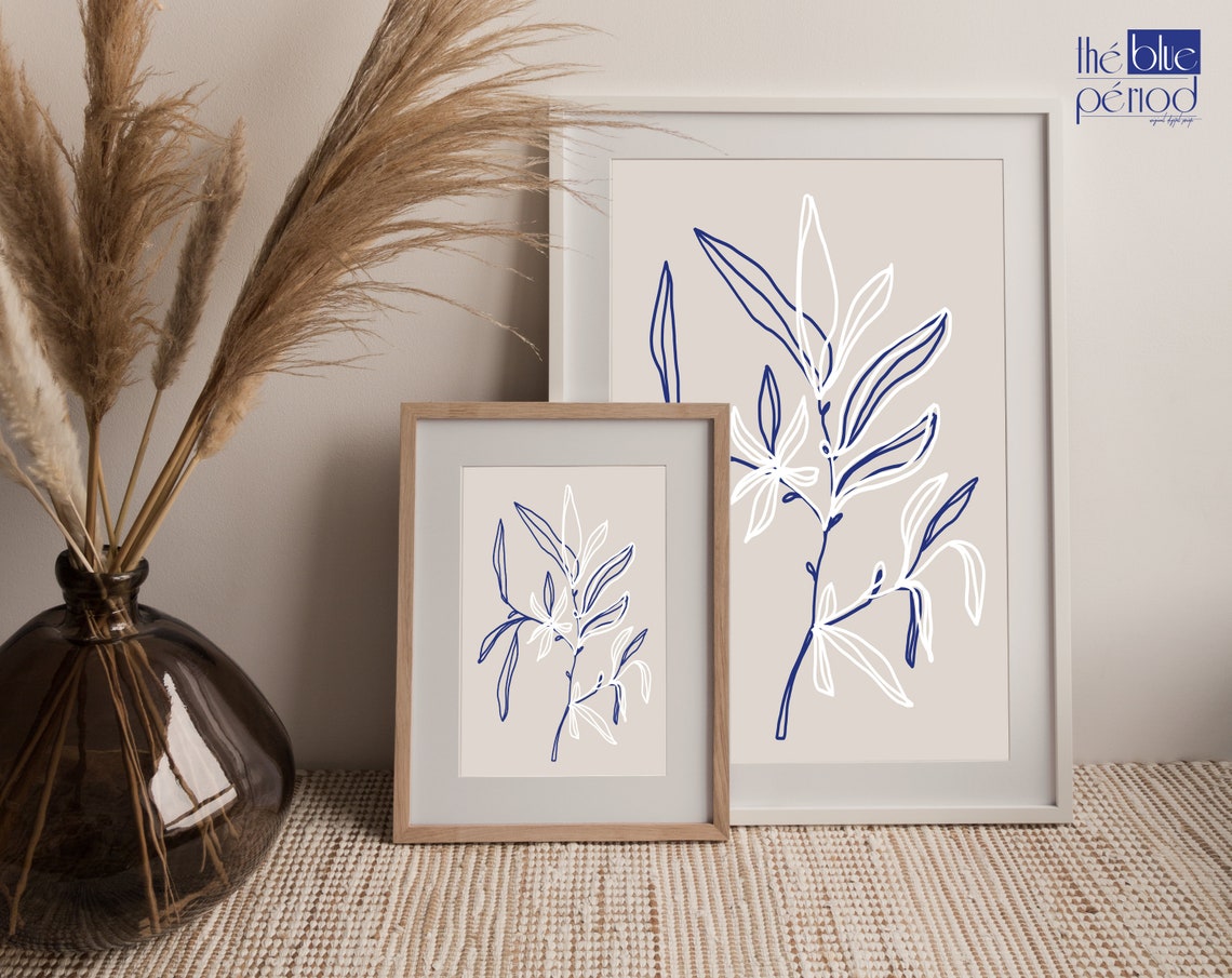 Blue Wall Art Blue Wall Decor Abstract Abstract Digital Etsy