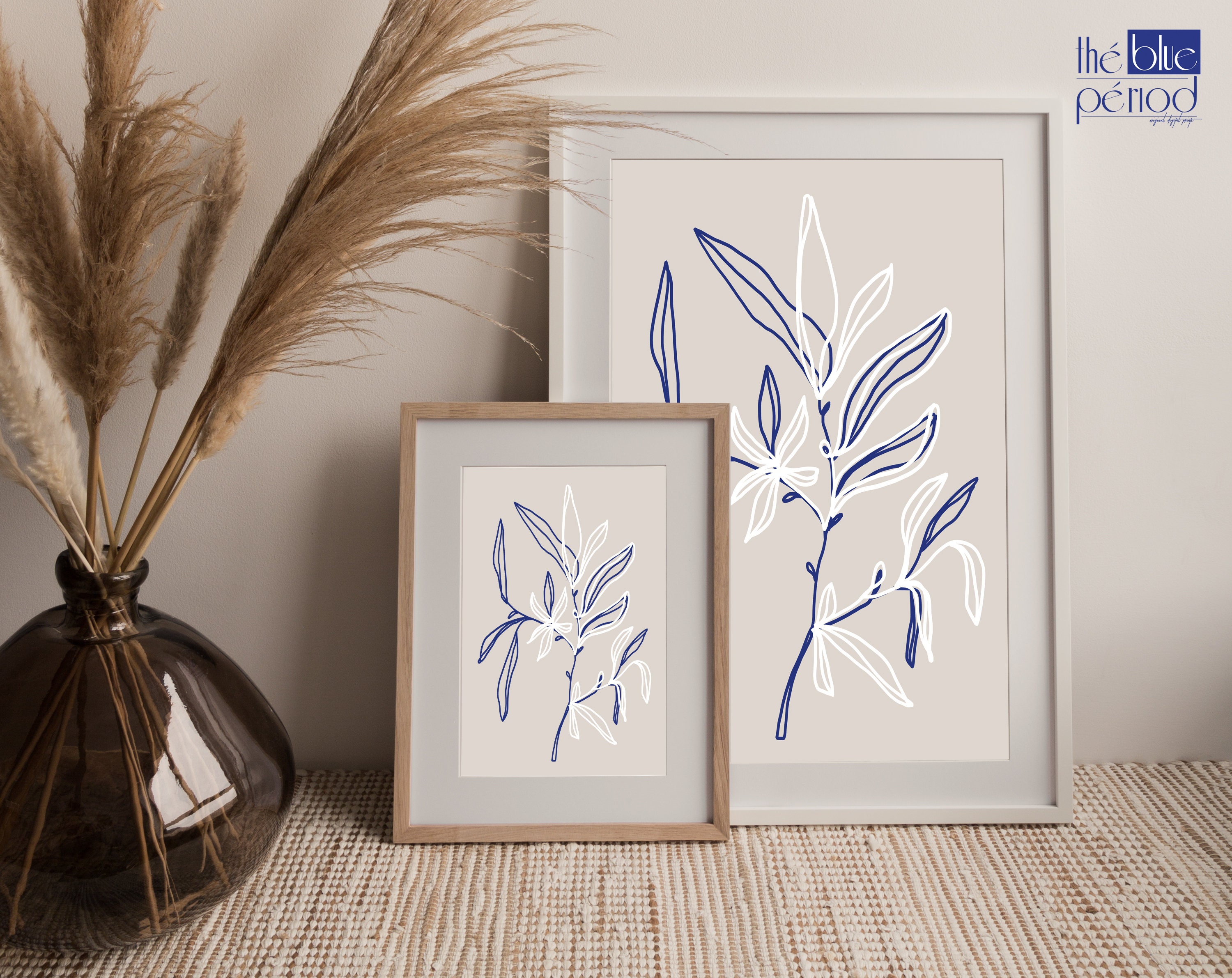 Blue Wall Art Blue Wall Decor Abstract Abstract Digital | Etsy