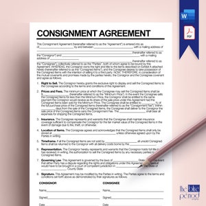 Editable Consignment Agreement