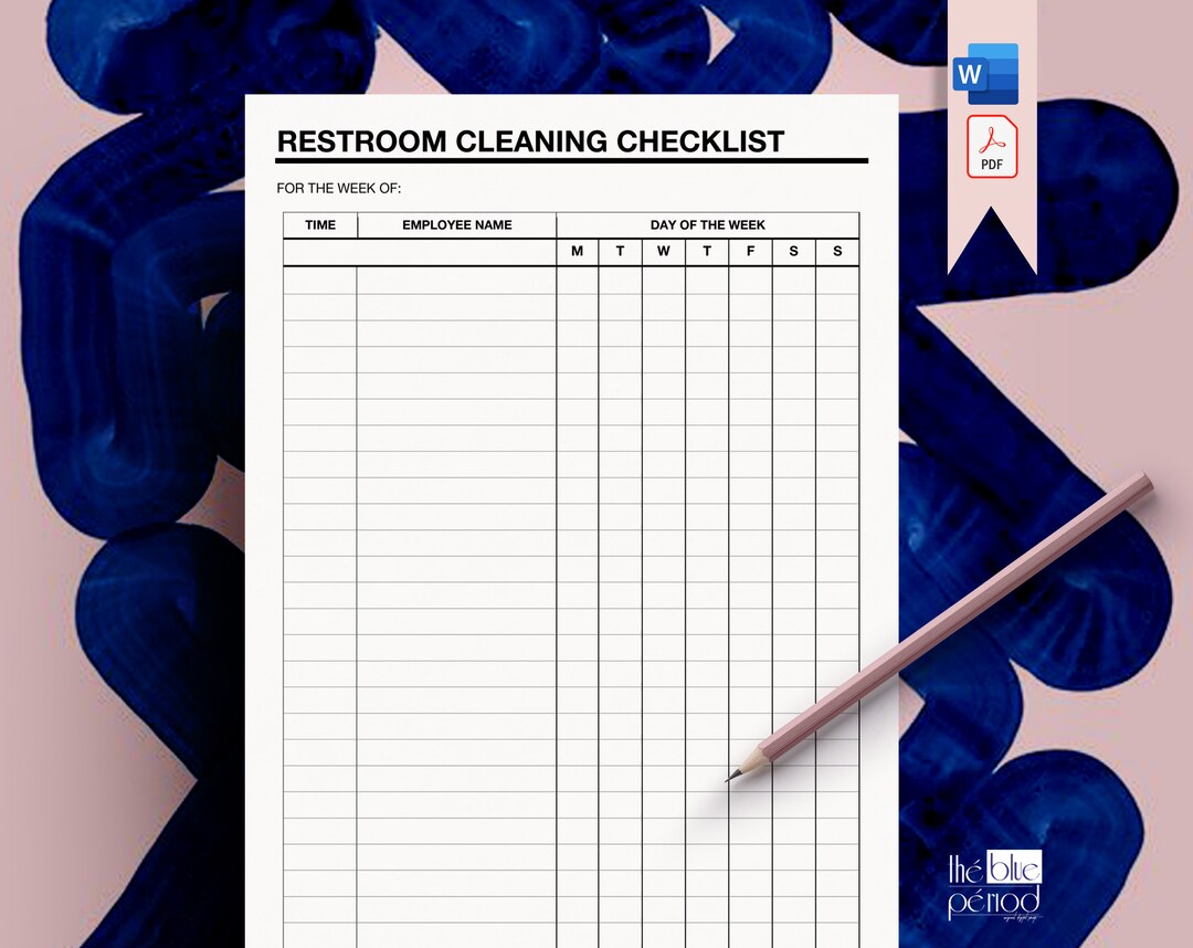 Editable Restroom Cleaning Checklist - Etsy