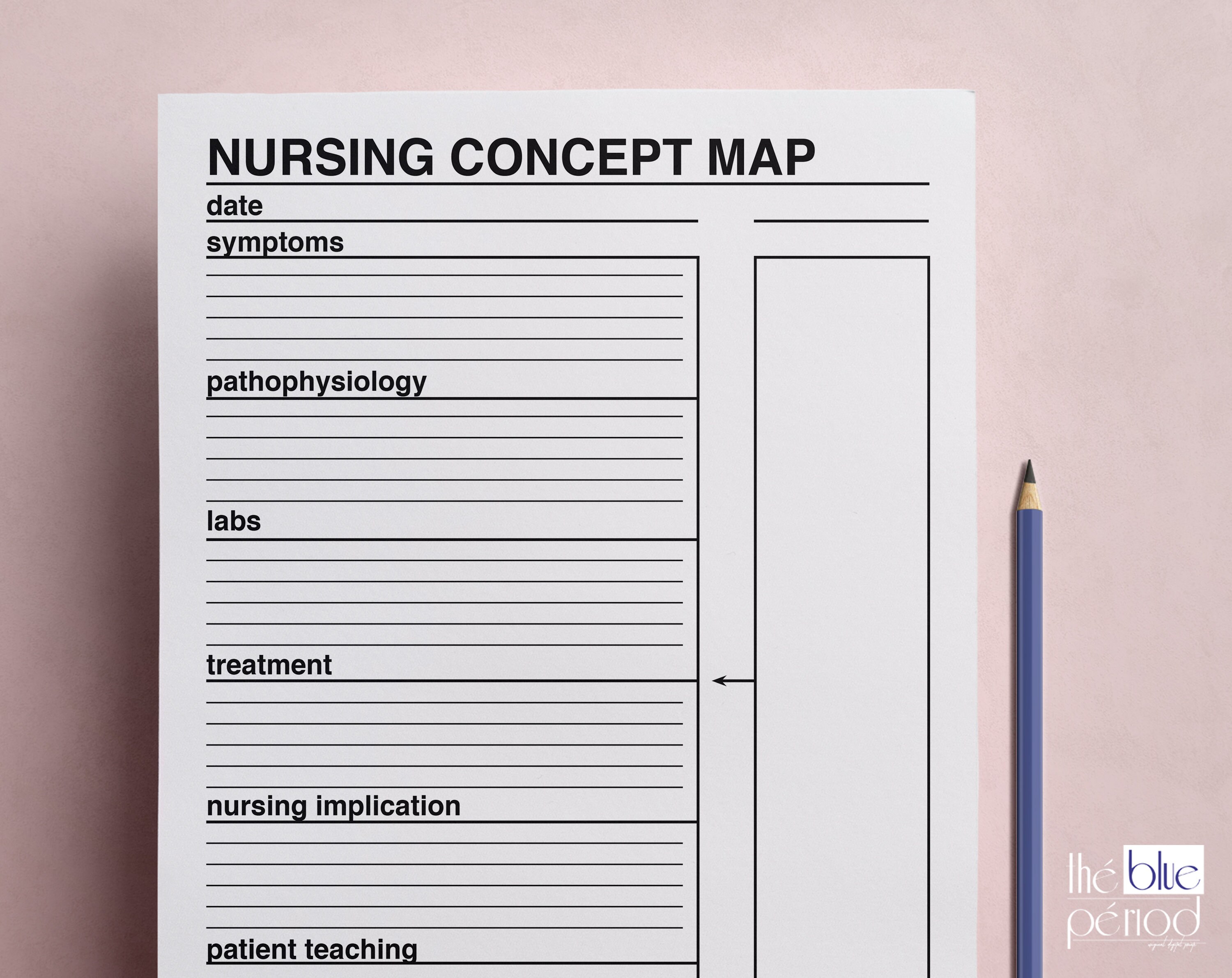 Printable Nursing Concept Map Sheet - Etsy