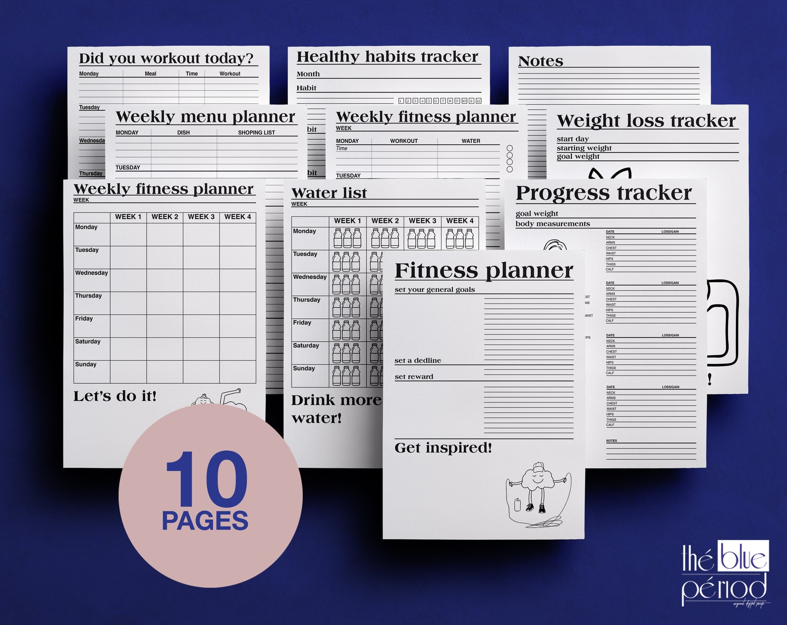 Printable Fitness Spreadsheet Workout Sheets 2022 Health Etsy