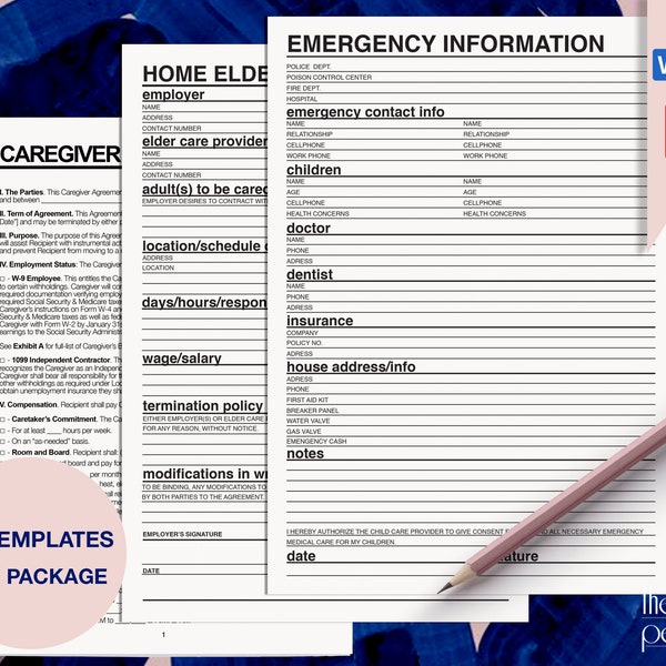 Elder Care Contract Template Etsy Elder Care Contract Template Etsy