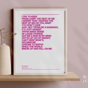 SZA Good Days Lyrics Poster: Digital Wall Art (Digital Download)