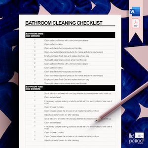 Editable Bathroom Cleaning Checklist