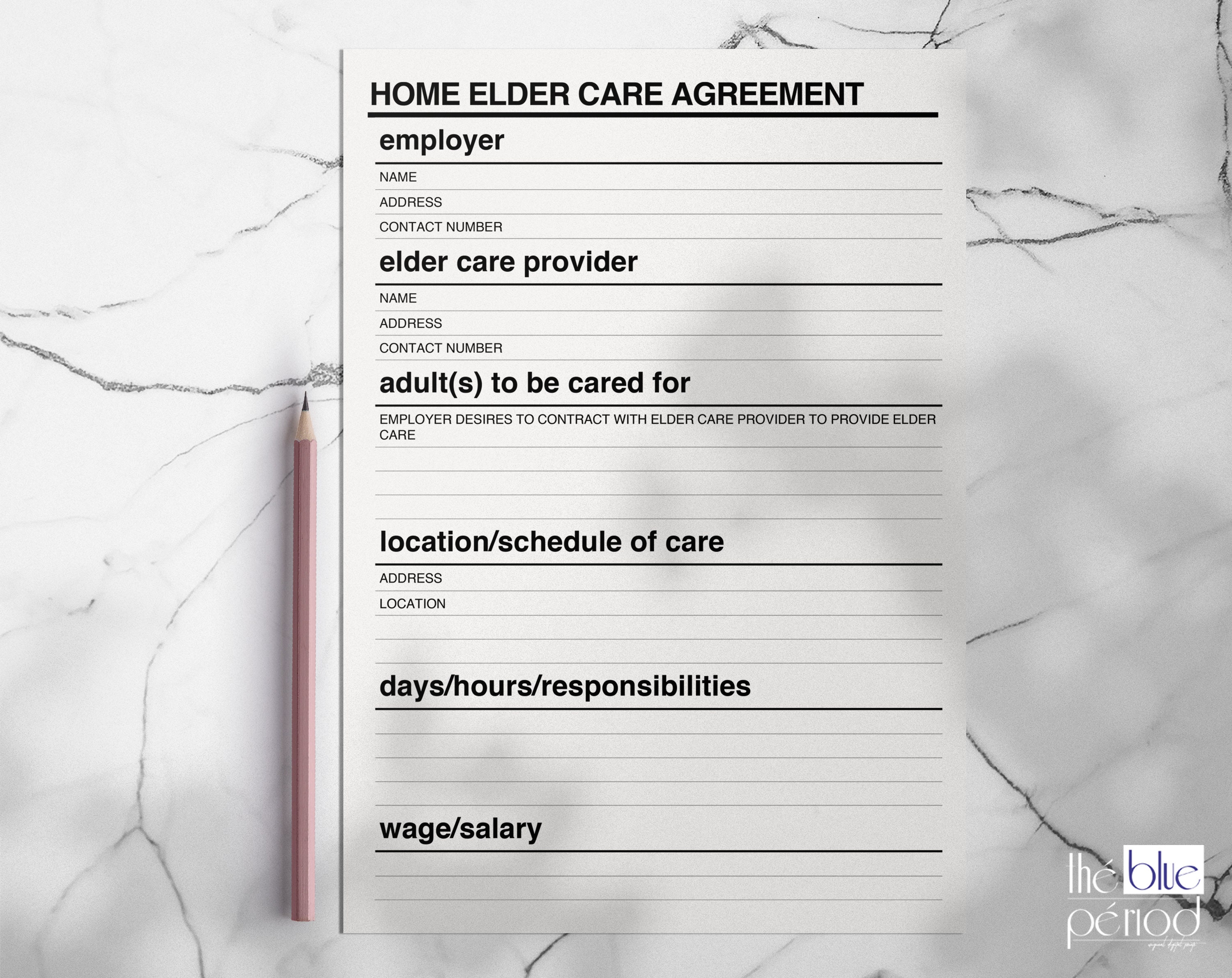 Home Elder Care Agreement Template, Printable Home Health Care Contract Home Elder Care Agreement Template, Printable Home Health Care Contract