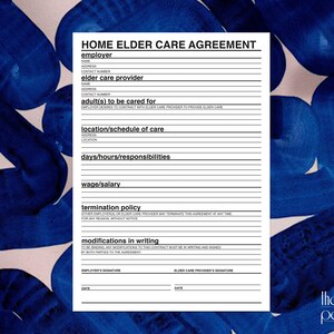 Home Elder Agreement Template Printable Home Health Care - Etsy