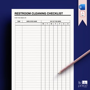 Editable Restroom Cleaning Checklist Etsy