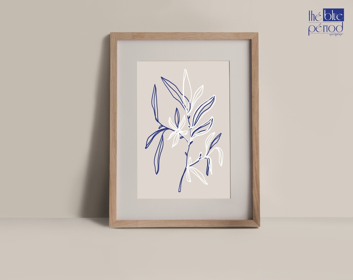 Blue Wall Art Blue Wall Decor Abstract Abstract Digital Etsy