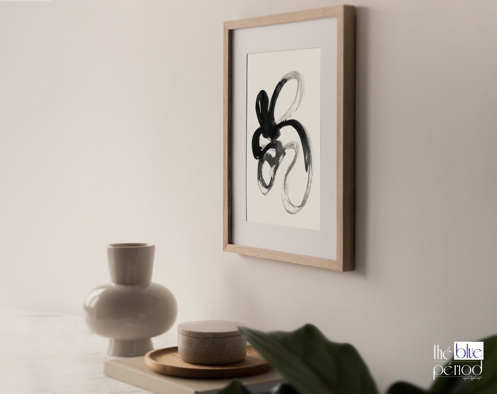 Papier peint abstrait affiche abstraite en noir et blanc | Etsy