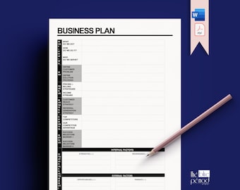Plantilla de plan de negocios editable de una página