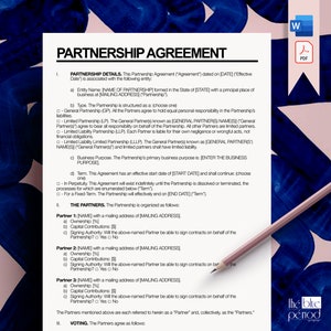 Editable Partnership Agreement