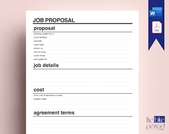 Editable Job Proposal Form