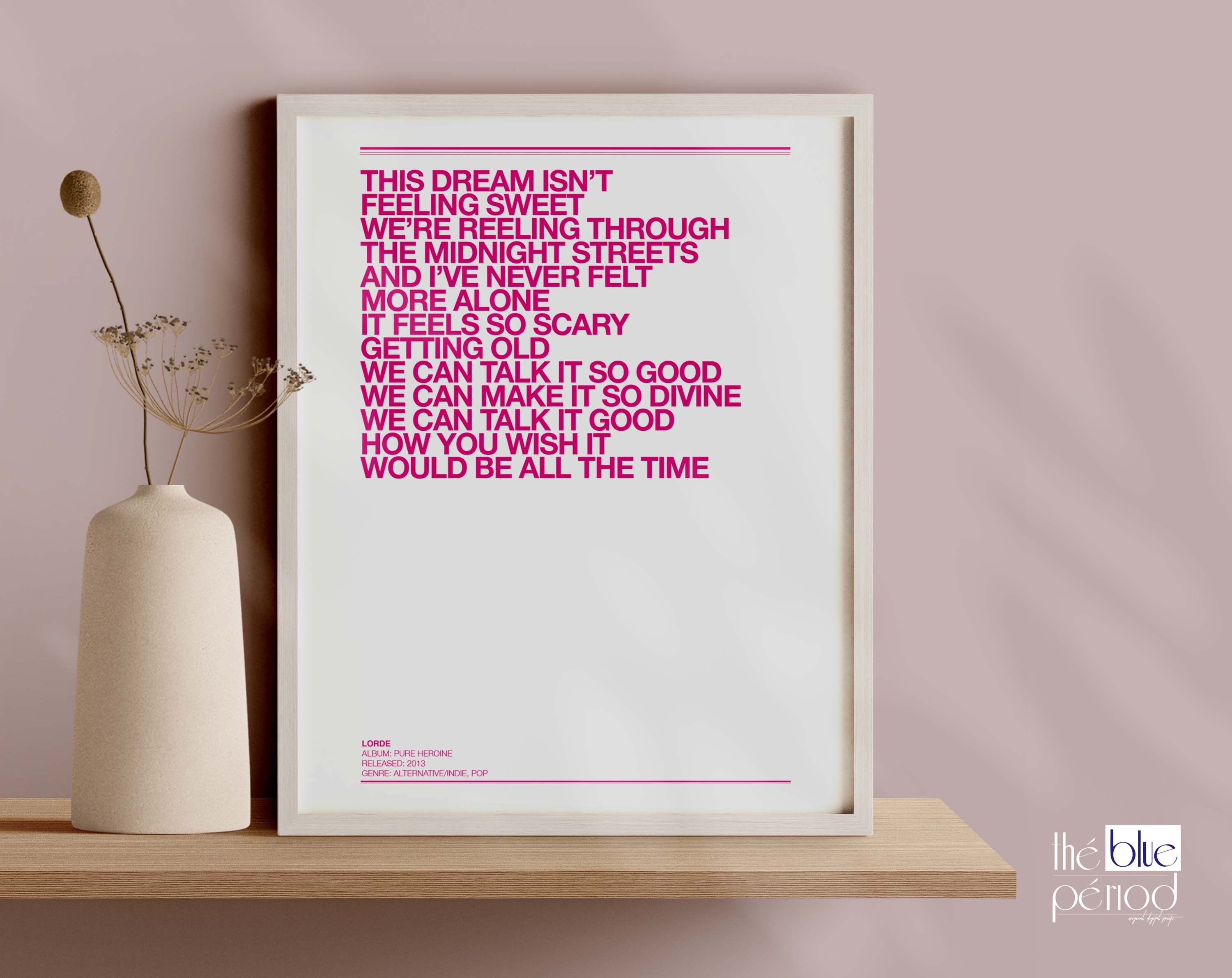 Lorde Poster, Ribs Lyrics Etsy