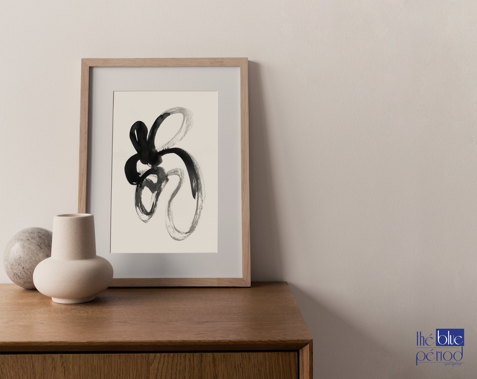 Papier peint abstrait affiche abstraite en noir et blanc | Etsy