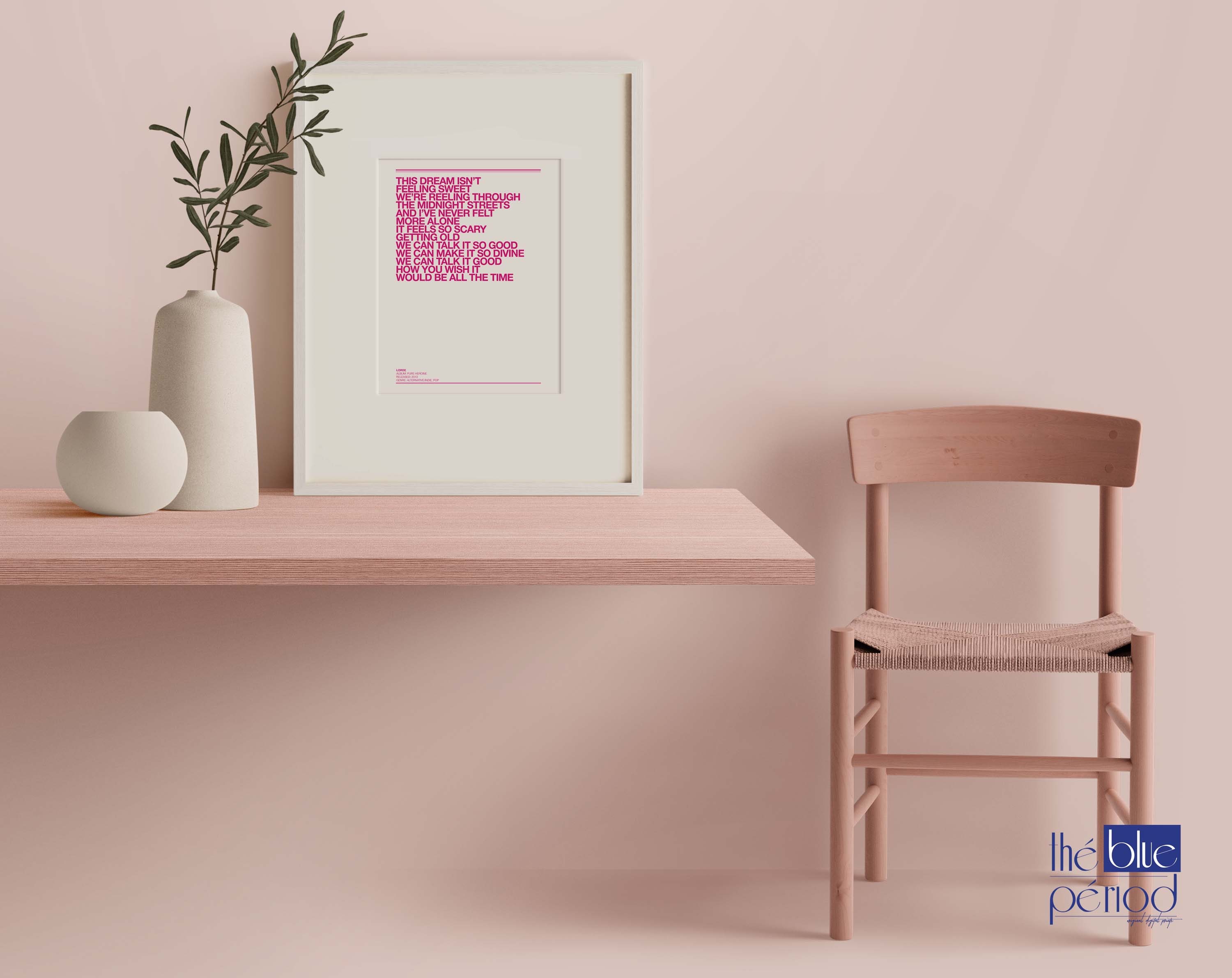 Lorde Poster, Ribs Lyrics Etsy