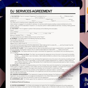 Editable DJ Service Agreement for MacOS