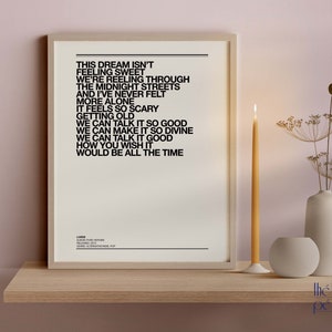 Lorde Poster, Ribs Lyrics Digital Wall Art