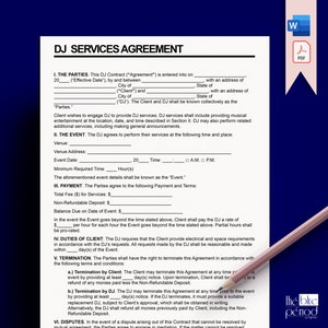 Editable DJ Service Agreement
