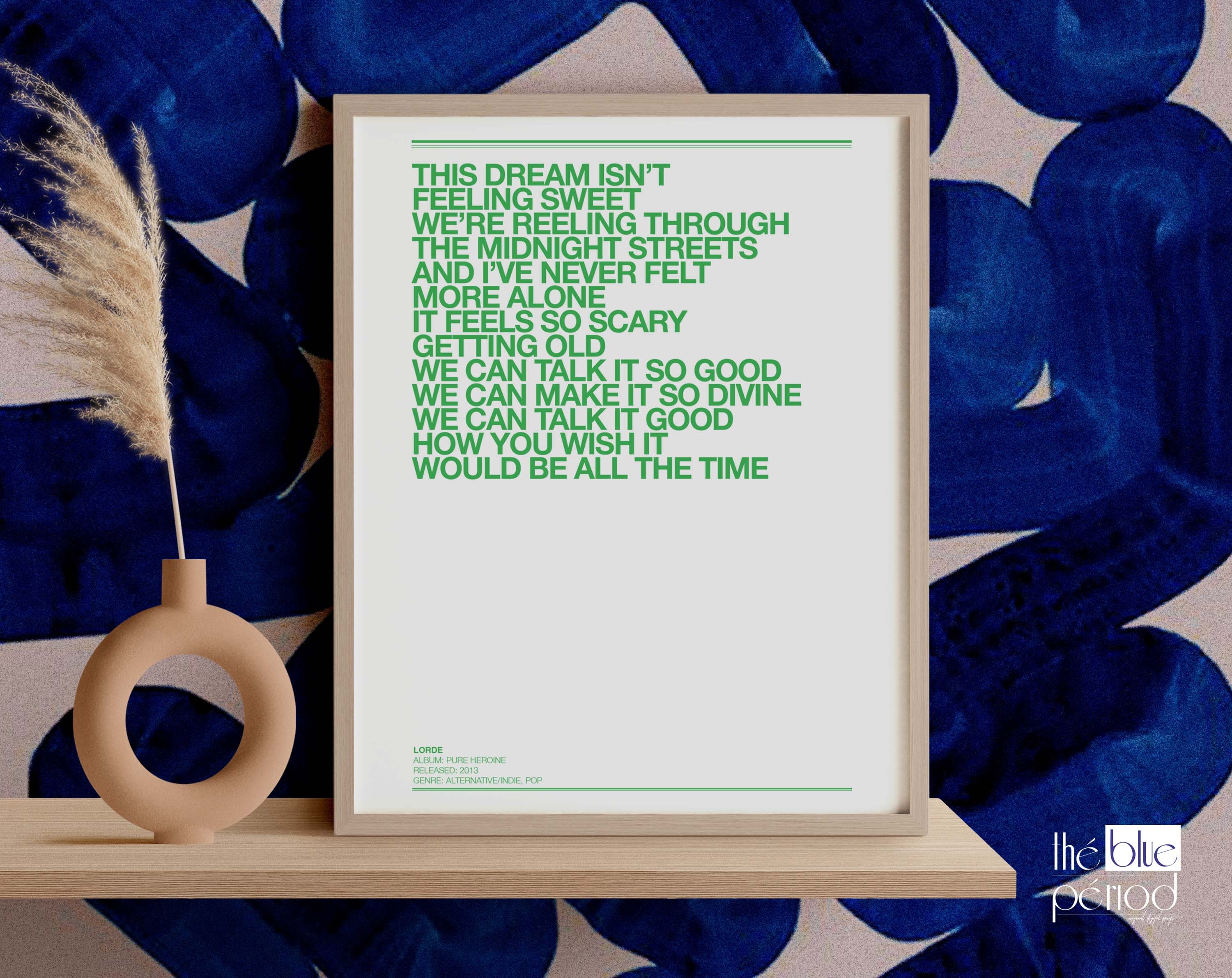 Lorde Poster, Ribs Lyrics Etsy UK