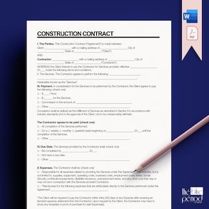 Editable Construction Contract
