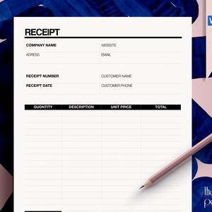 Editable Receipt Form
