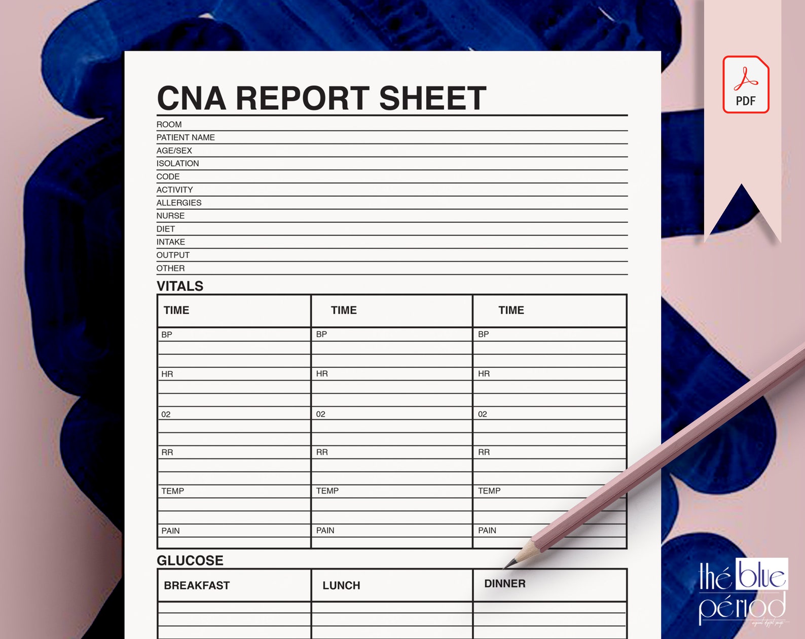 Printable CNA Report Sheet Etsy Printable CNA Report Sheet Etsy