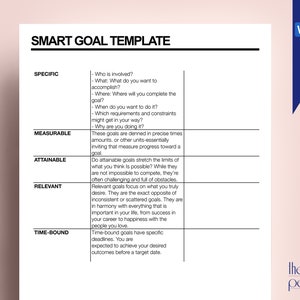 Editable Smart Goal Template