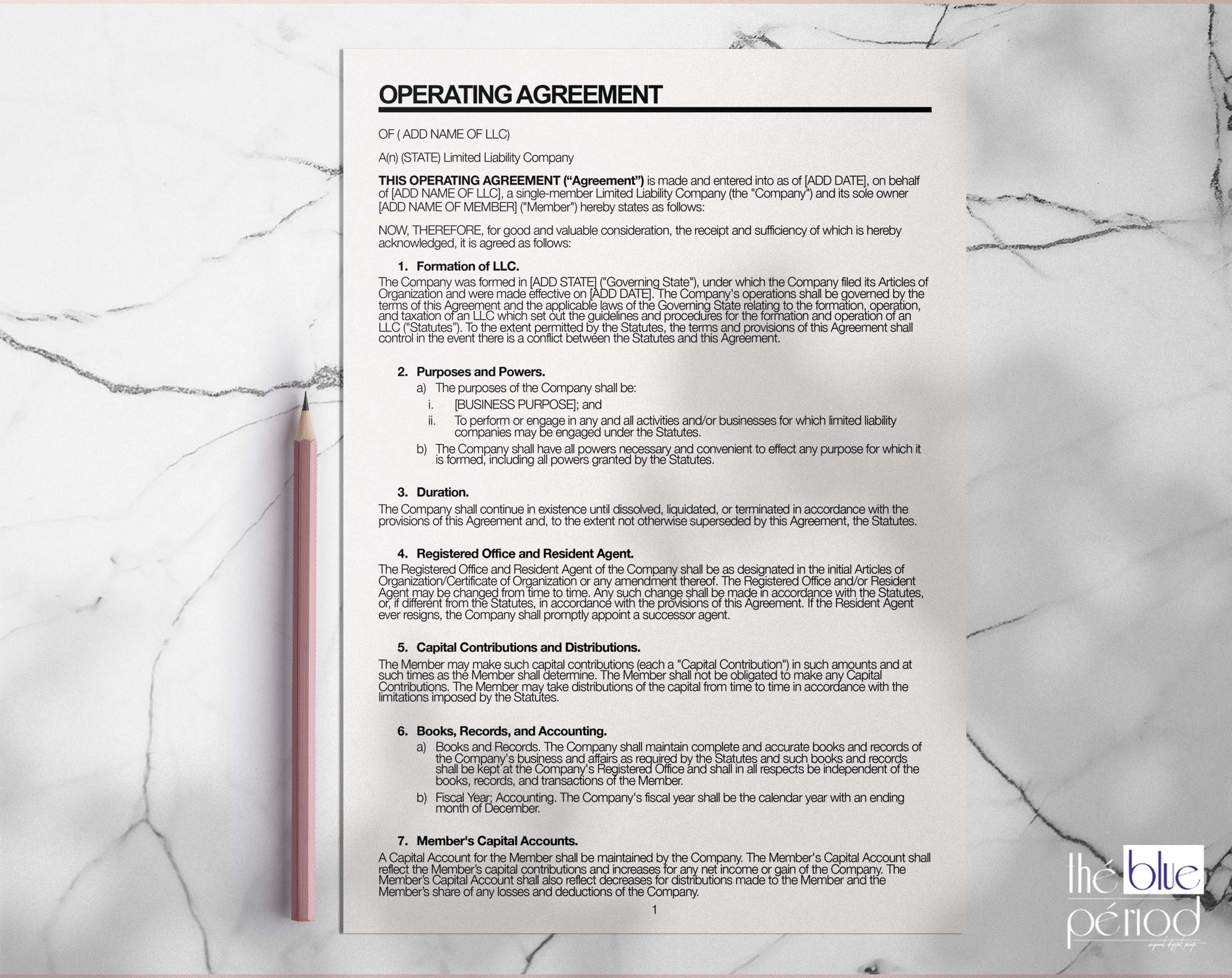 Editable Operating Agreement - Etsy