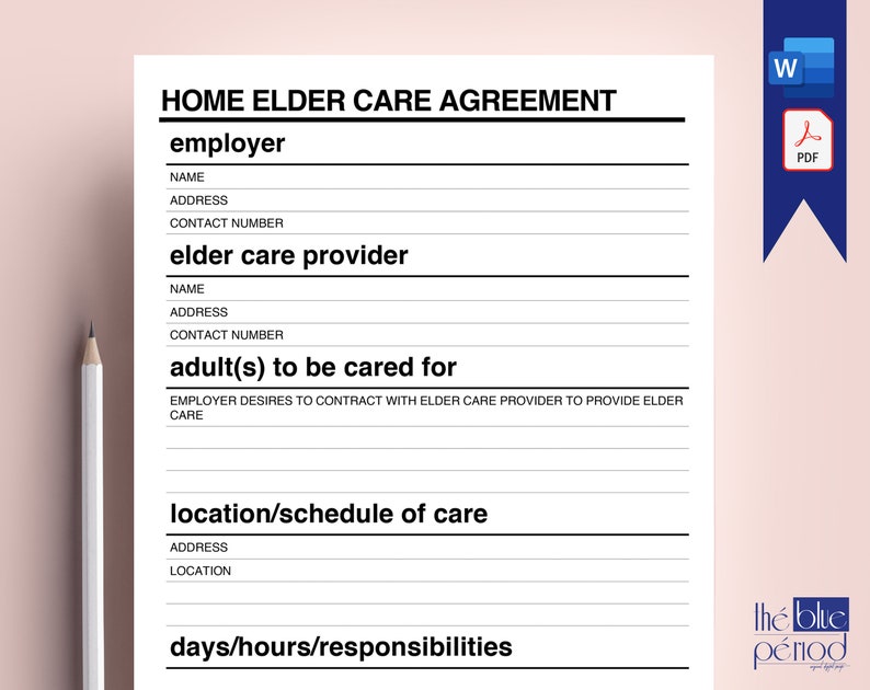 Home Elder Care Agreement Template Printable Home Health Care Contract Home Elder Care Agreement Template Printable Home Health Care Contract