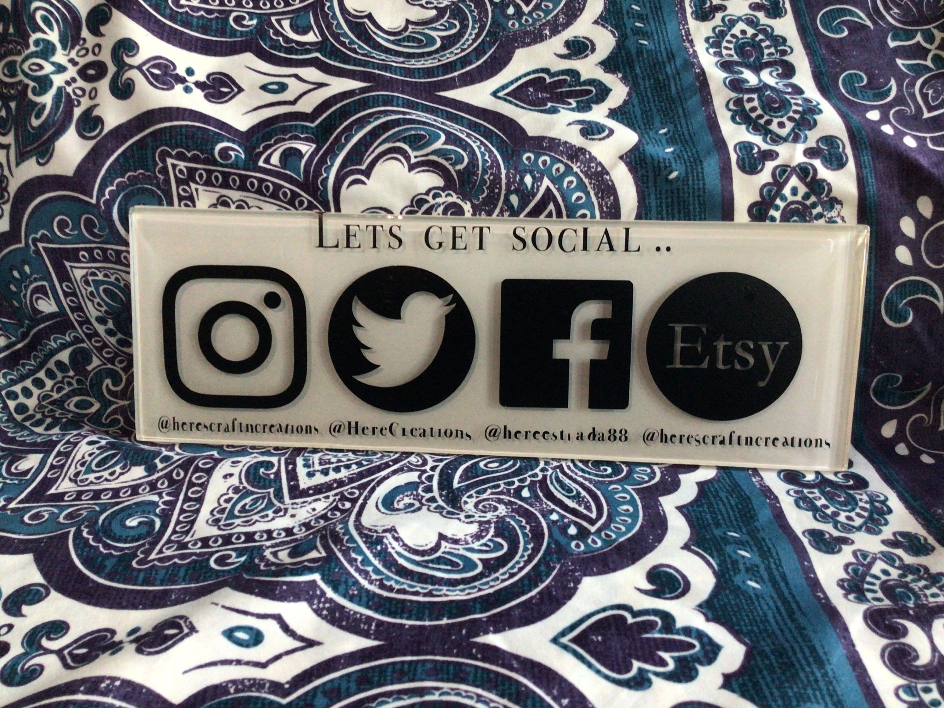 Lets get social personalized social media sign | Etsy