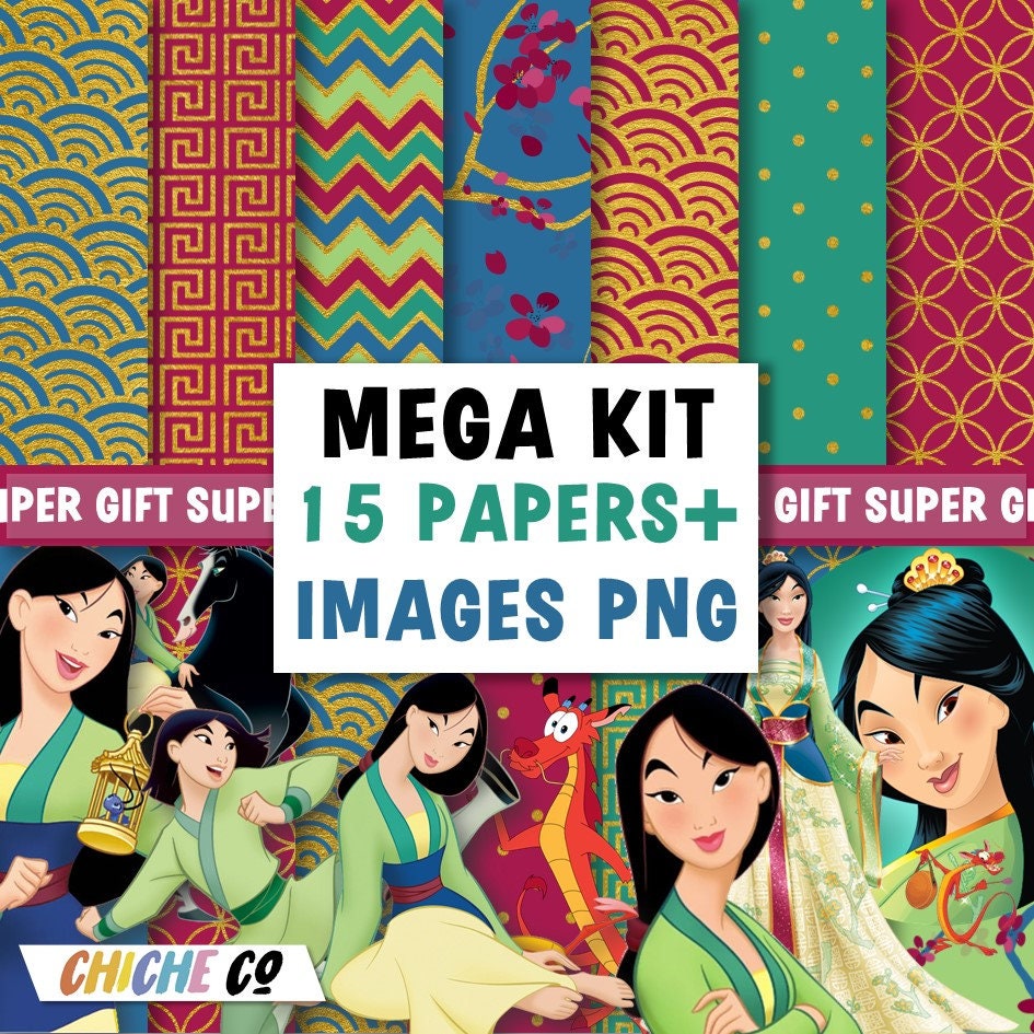 Digital Papers Mulan Clipart PNG Scrapbook Instant Download | Etsy