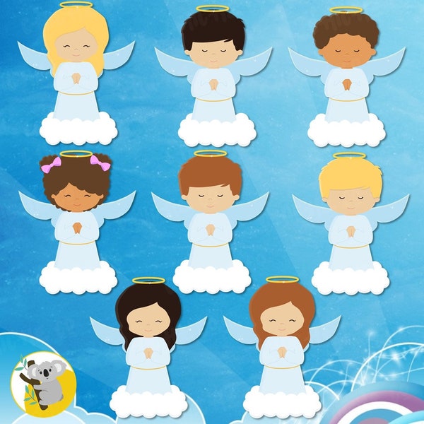 Angels baptism Clipart PNG vector graphics cute Baby boy angel girl angel clip art Baptism christian digital images Baby Shower Invitations