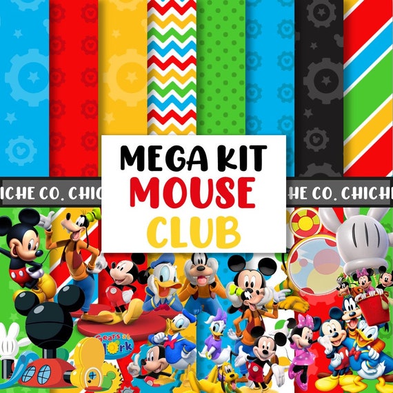 Digital Papers Mickey Mouse Club House Clipart PNG Club Mickey - Etsy