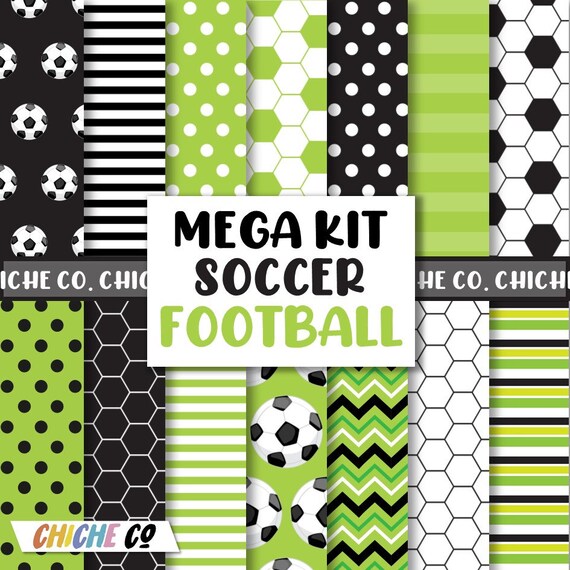 Digital Papers Soccer Football Clipart PNG Scrapbook Futbol | Etsy
