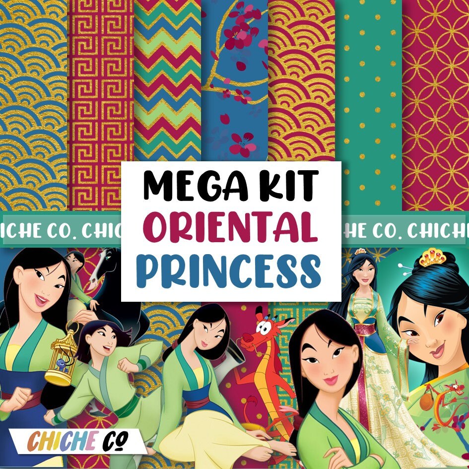 Digital Papers Oriental Princess mulan Clipart PNG Scrapbook | Etsy