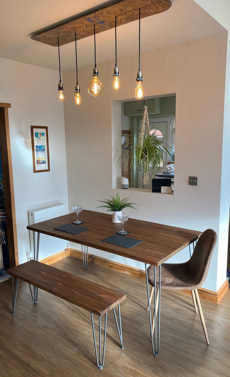 Hairpin Leg Dining Table Industrial Hairpin Table Rustic Etsy UK