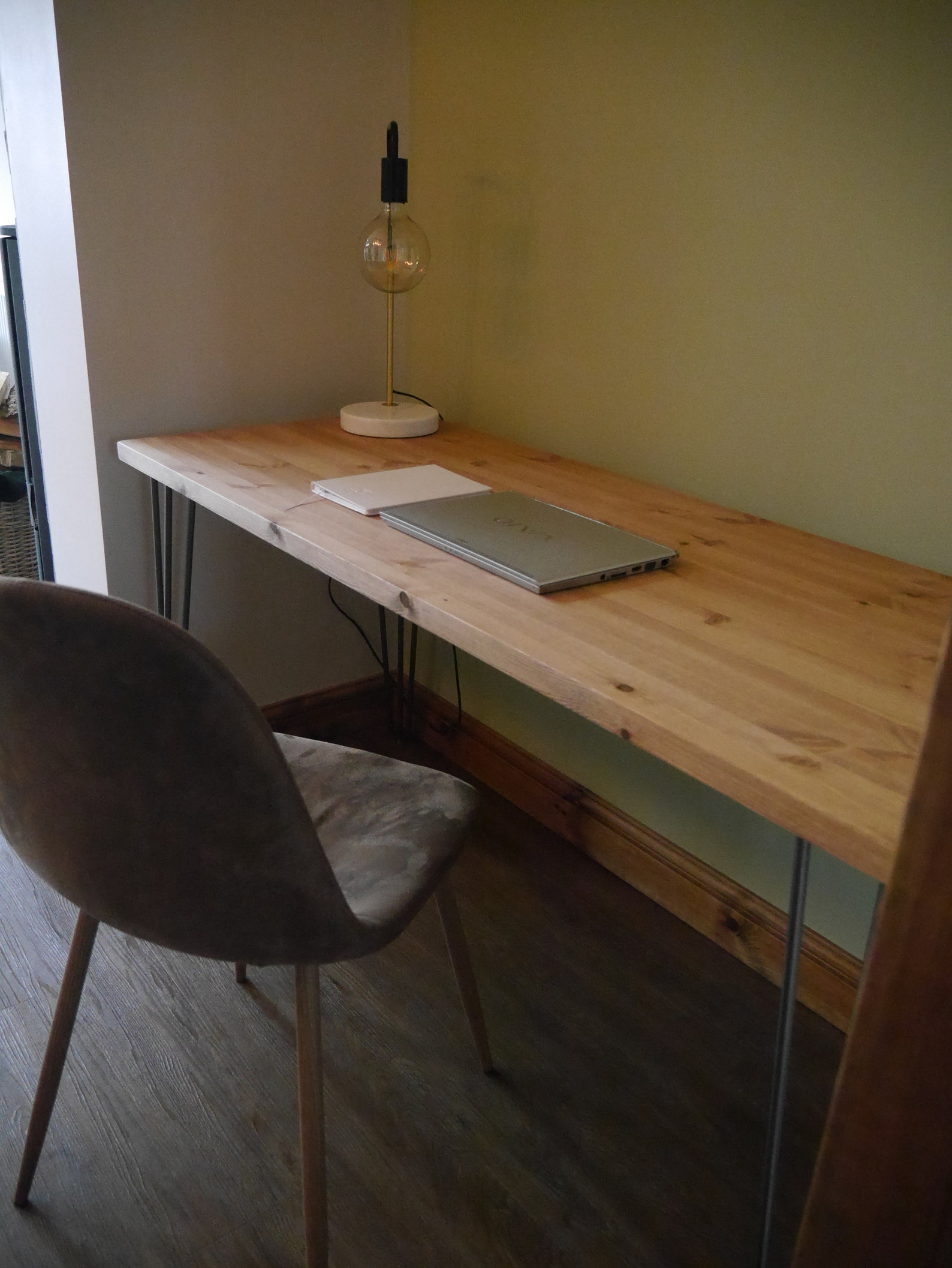 Solid Wood Desk With Metal Legs Handmade Home Office Desk Etsy UK