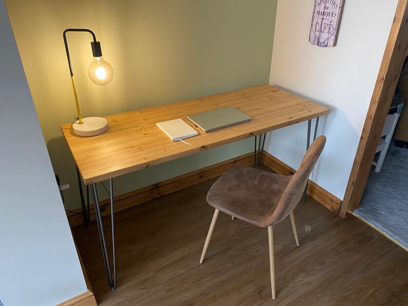 Solid Wood Desk With Metal Legs Handmade Home Office Desk Etsy UK
