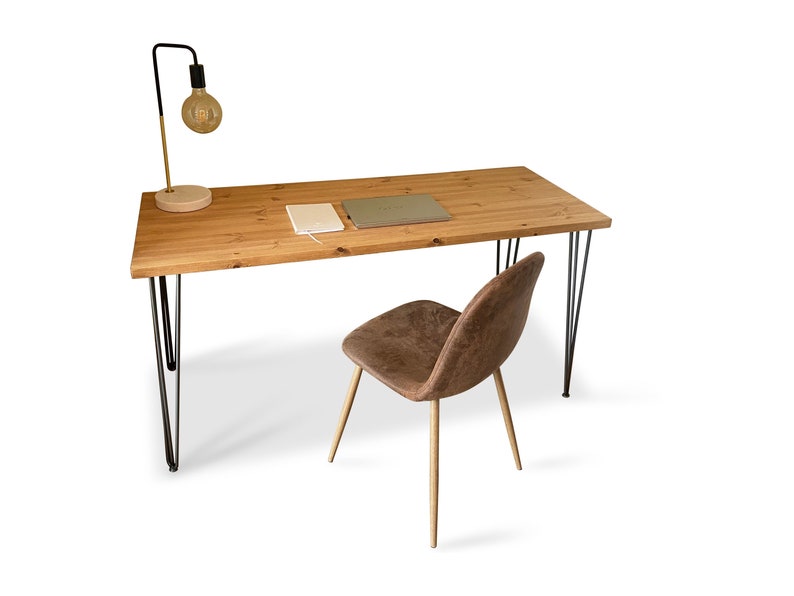 Solid Wood Desk With Metal Legs Handmade Home Office Desk Etsy UK