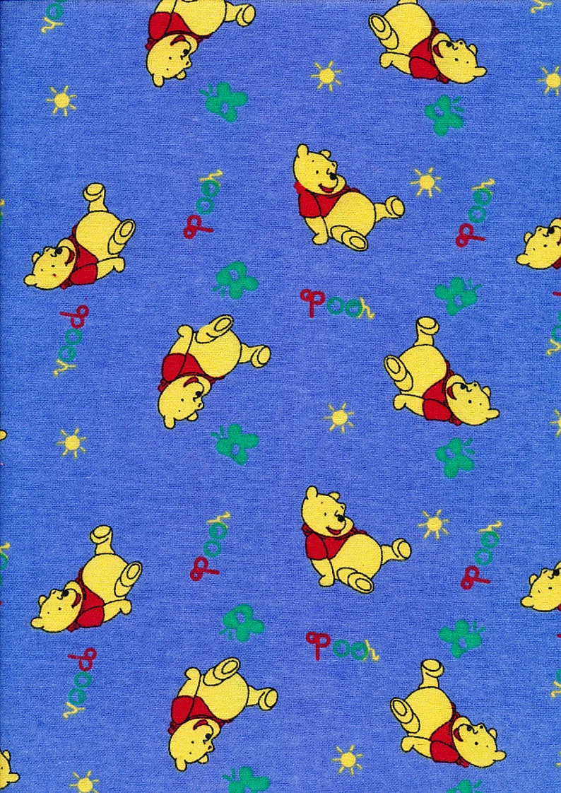 Winnie the Pooh Mickey Mouse Brushed Cotton Fabric Flannel Etsy