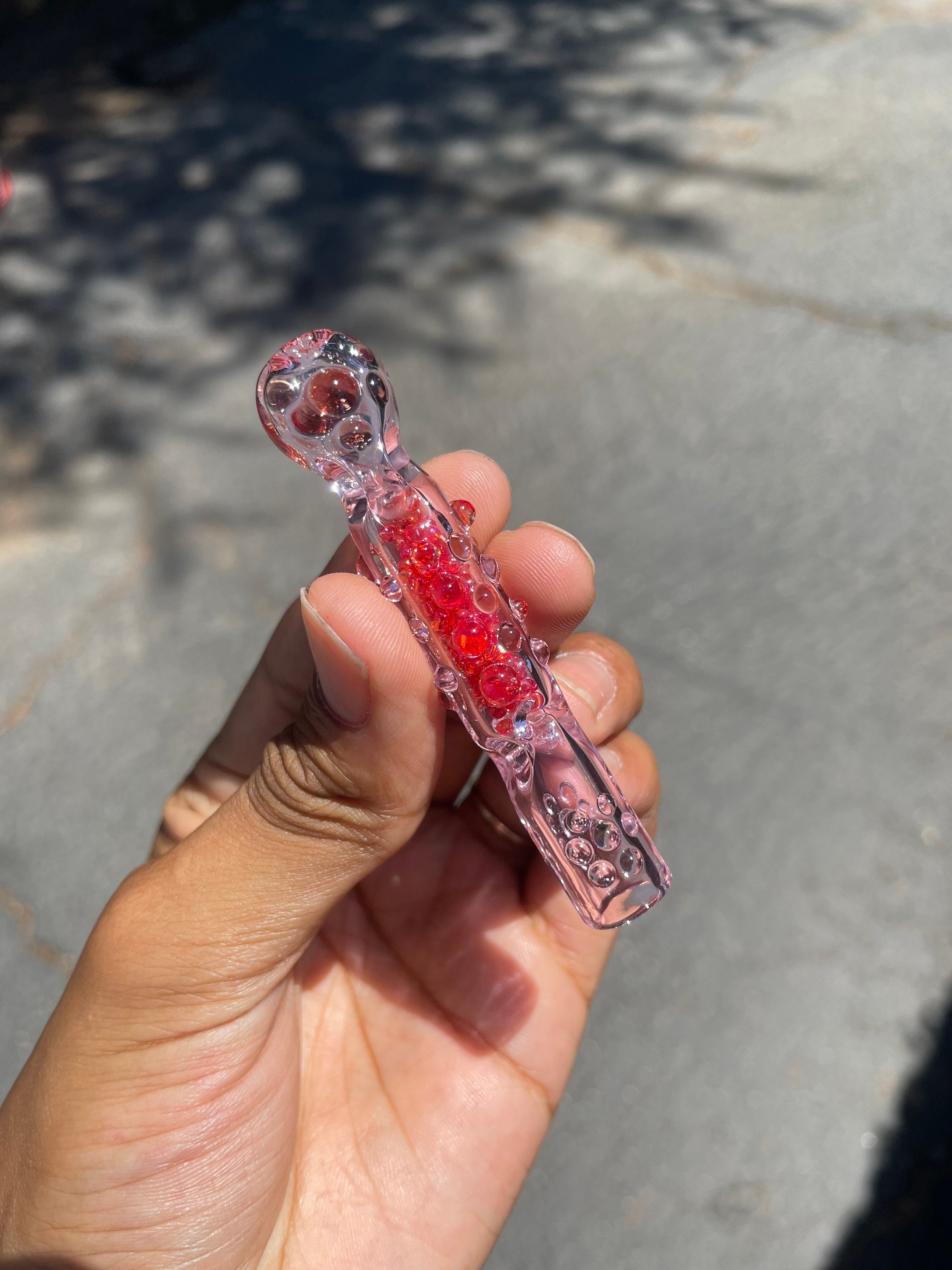 Pink/Pomegranate Cigarette Glass Holder Etsy