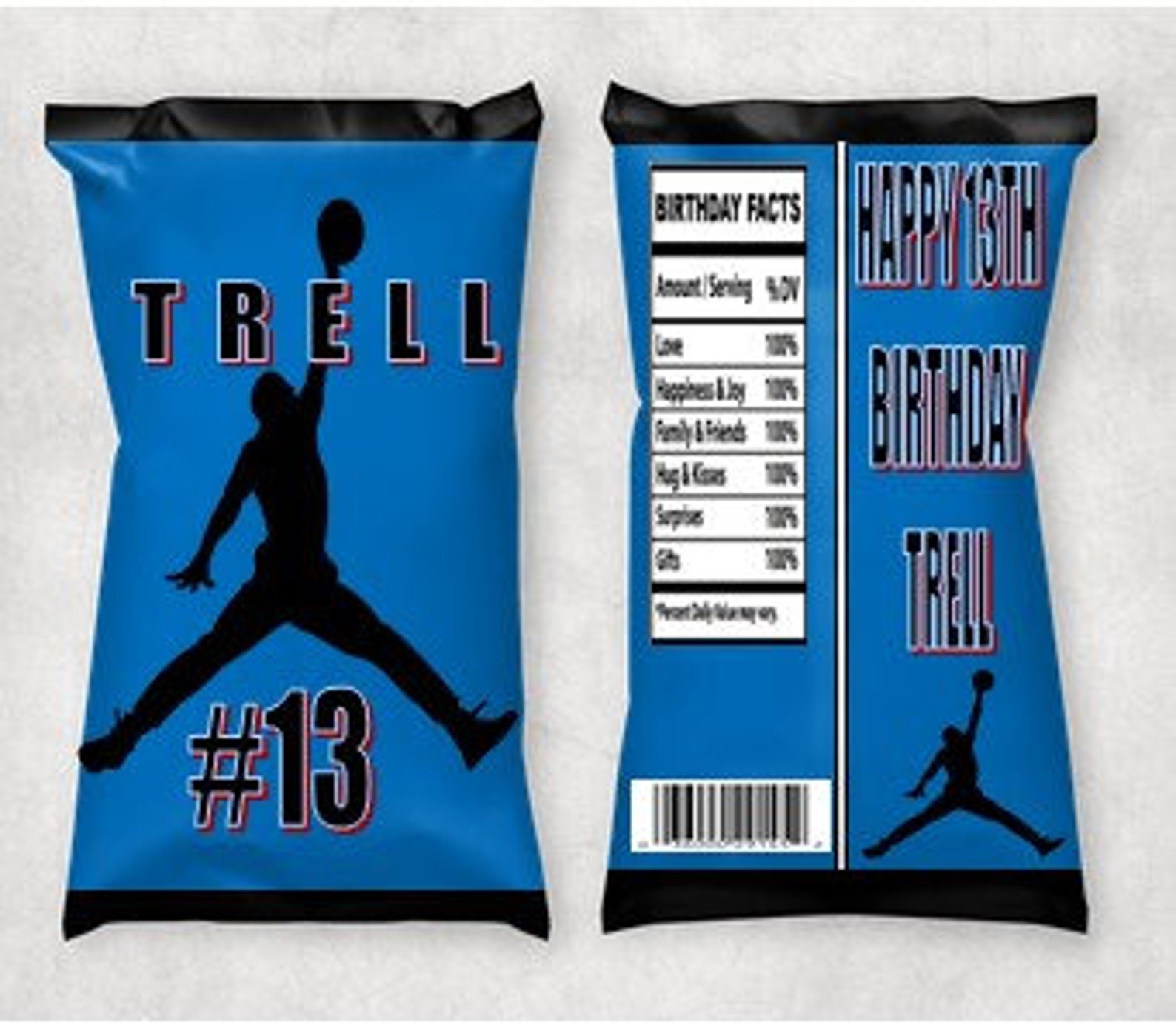Jordan Inspired Chip LabelJump man Birthday PartyCustom Chip Etsy