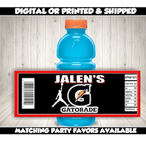 Jordan Inspired Sports Label-Jordan Birthday Party-Custom Juice Label-Printable-Sports drink Label-  Jordan Gatorade Themed Party