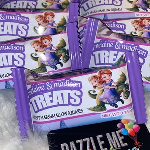 Sofia the First rice krispies treat Wrappers, Chocolate Wrapper, Princess Sofia Birthday Party, Digital Print